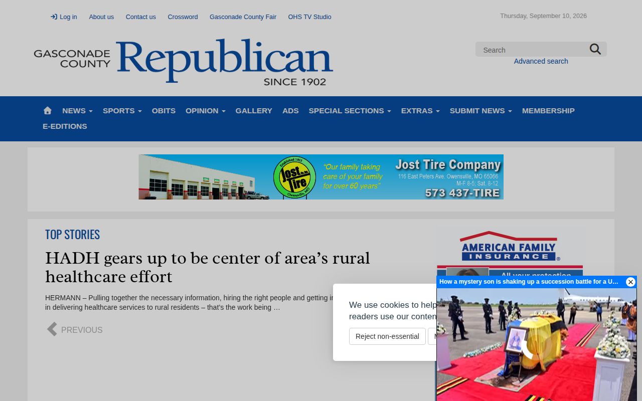 Gasconade County Republican local news website used for arrest story context